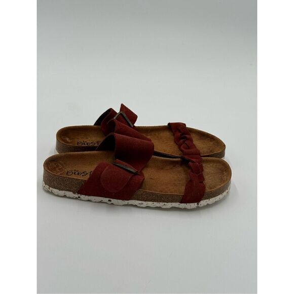 Biostep Women’s Sandals Red Rust Suede Leather Shoes Made In Spain Sz 7.5 - Picture 2 of 8